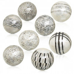 Balles CAPIZ Décoration Noir Blanc 10 x 10 x 10 cm (8 Unités)