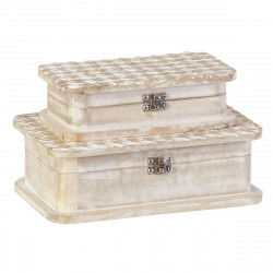 Decorative box 28 x 18 x 9,5 cm Mango wood (2 Units)