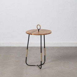 Side table 40,5 x 40,5 x 66 cm Natural Black Wood Iron