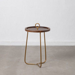 Side table Golden Wood Brown Iron 38 x 38 x 66 cm