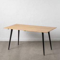 Dining Table Natural Black Wood Iron 160 x 90 x 77 cm
