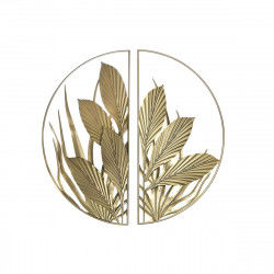 Wall Decoration DKD Home Decor Golden Tropical Leaf of a plant 80 x 2 x 80 cm