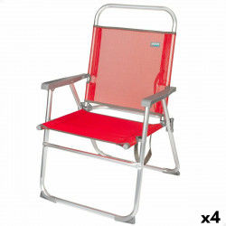 Składanego Krzesła Aktive Menorca Czerwony 48 x 88 x 50 cm (4 Sztuk)