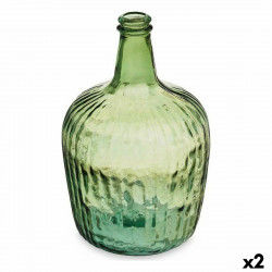 Butelka Paski Dekoracja 19,5 x 35,5 x 19,5 cm Kolor Zielony (2 Sztuk)