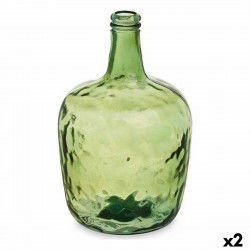 Flaske Glat Indretning Grøn 22 x 37,5 x 22 cm (2 enheder)