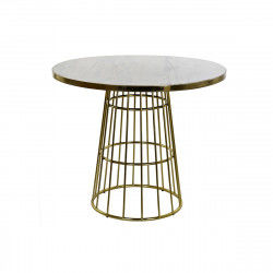Dining Table DKD Home Decor White Golden Marble Iron 90 x 90 x 75,5 cm