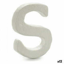 Letter S White polystyrene 12 x 15 x 12 cm (12 Units)