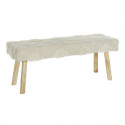 Bench DKD Home Decor White Natural Wood 120 x 50 x 40 cm