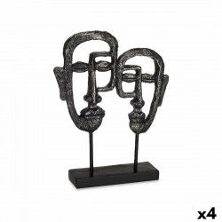 Figurine Décorative Visage Noir 27 x 32,5 x 10,5 cm (4 Unités)