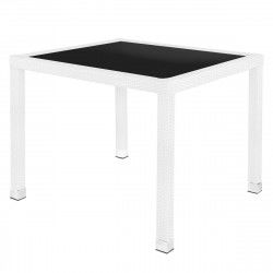 Spisebord Marlene Aluminium Krystal Spanskrør Hærdet glas 90 x 90 x 76 cm