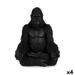 Figurine Décorative Gorille Yoga Noir 19 x 26,5 x 22 cm (4 Unités)