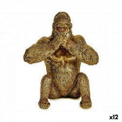 Dekorativ figur Gorilla Yoga Gylden 11 x 18 x 16,2 cm (12 enheder)
