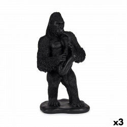 Dekorativ figur Gorilla Saksofon Sort 15 x 38,8 x 22 cm (3 enheder)