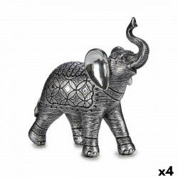 Dekorativ figur Elefant Sølvfarvet 27,5 x 27 x 11 cm (4 enheder)