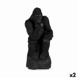 Figurine Décorative Gorille Noir 20 x 45 x 20 cm (2 Unités)