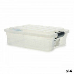 Storage Box with Lid Transparent Plastic 35 x 14 x 47 cm (14 Units)