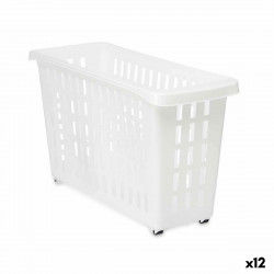 Multi-purpose basket With wheels White Plastic 17,5 x 26 x 46 cm (12 Units)