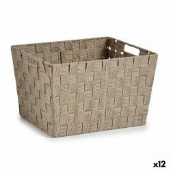 Laundry Basket Beige Cloth 10 L 25 x 20 x 35,5 cm (12 Units)
