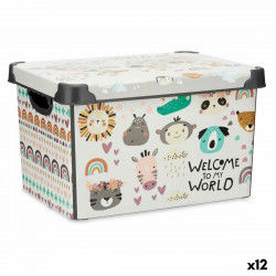 Storage Box with Lid Children's animals Plastic 22 L 30 x 23,5 x 40 cm (12...