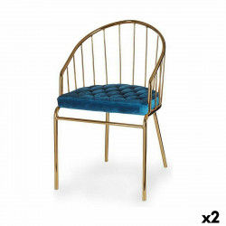 Krzesło Pręty Niebieski Złoty 51 x 81 x 52 cm (2 Sztuk)