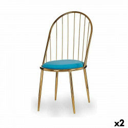 Chair Bars Blue Golden 48 x 95,5 x 48 cm (2 Units)