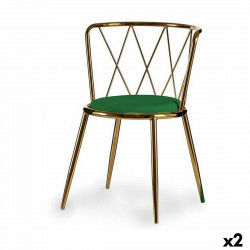 Chair Rhombus Green Golden 50,5 x 73 x 51 cm (2 Units)