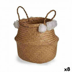 Decorative basket White Natural Rushes 25 L 30 x 35,5 x 31 cm (8 Units)