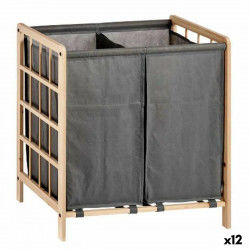 Laundry basket Brown Grey Wood 30 L x 2 33 x 60 x 59,5 cm (12 Units)