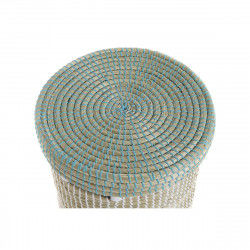 Basket set DKD Home Decor Blue White Natural Seagrass 44 x 44 x 51 cm