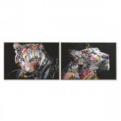 Painting Home ESPRIT Tiger Modern 120 x 3,5 x 80 cm (2 Units)