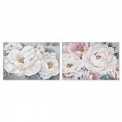 Painting Home ESPRIT Roses Romantic 120 x 3,7 x 80 cm (2 Units)