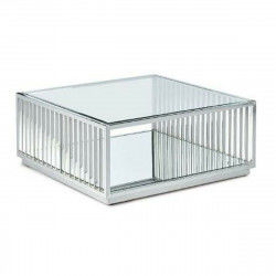Centre Table DKD Home Decor Transparent Silver Steel Mirror 100 x 100 x 45 cm