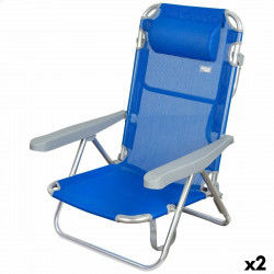 Sammenfoldelig stol med nakkestøtte Aktive Gomera Blå 48 x 84 x 46 cm (2...