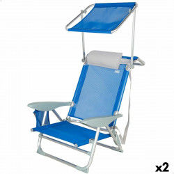 Chaise de Plage Aktive Bleu 47 x 67 x 43 cm (2 Unités)
