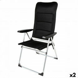 Chaise de Plage Aktive Deluxe Pliable Noir 49 x 123 x 67 cm (2 Unités)