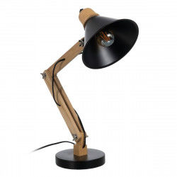 Desk lamp Black Natural Wood Iron 60 W 220-240 V 39 x 19 x 55 cm