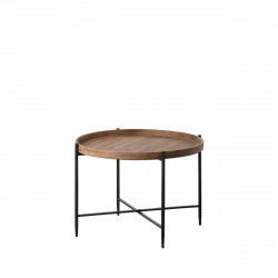 Centre Table Black Natural Iron Fir wood 80 x 80 x 55 cm