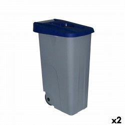 Dustbin with Wheels Denox 85 L Blue 58 x 41 x 76 cm
