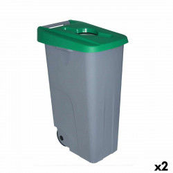 Dustbin with Wheels Denox 110 L Green 58 x 41 x 89 cm