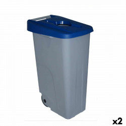 Dustbin with Wheels Denox 110 L Blue 58 x 41 x 89 cm