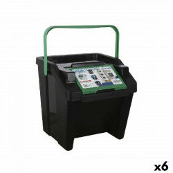 Recycling Waste Bin Tontarelli Moda Stackable 28 L Green (6 Units)