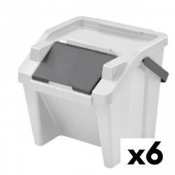Recycling Waste Bin Tontarelli Moda Stackable 28 L White (6 Units)