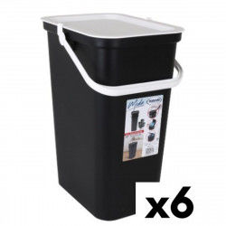 Kosz na śmieci do recyklingu Tontarelli Moda Biały Czarny 24 L (6 Sztuk)