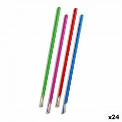 Straws Algon Cardboard Multicolour Spoon 25 Pieces 24 Units