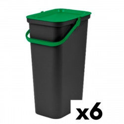 Affaldsspand til genbrug Tontarelli Moda 24 L Sort Grøn (6 enheder)