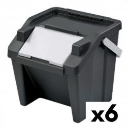 Cubo de Basura para Reciclaje Tontarelli Moda Apilable 28 L Blanco Negro (6...