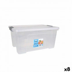 Storage Box with Lid Dem Kira Plastic Transparent 15 L 40 x 28 x 19 cm (8 Units)