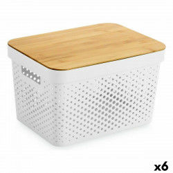 Multi-use Box Confortime White Brown Bamboo Plastic 36,5 x 27 x 21,5 cm (6...