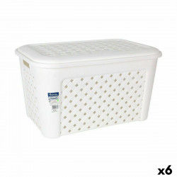Laundry Basket Tontarelli Arianna With lid White 58 x 39 x 32 cm (6 Units)