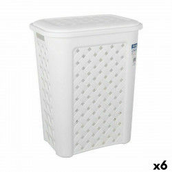 Laundry Basket Tontarelli Arianna With lid White 37,5 x 27,5 x 47 cm (6 Units)